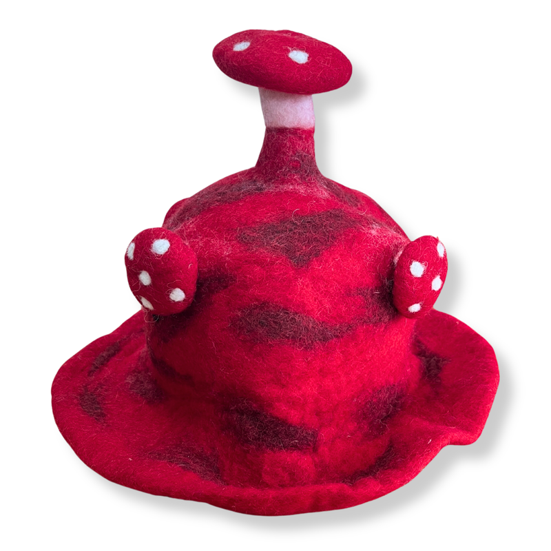Felted Mushroom Hat - Rush To The Head Red