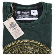 Nomad Sari Stonewashed Cotton T-Shirt – Chakra – Green – XL