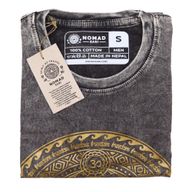 Nomad Sari Stonewashed Cotton T-Shirt – Chakra – Dark Grey – Small