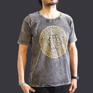 Nomad Sari Stonewashed Cotton T-Shirt – Chakra – Dark Grey – Medium