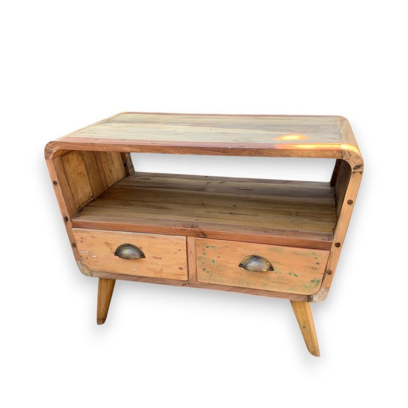 Small TV Stand with 2 Draws Round