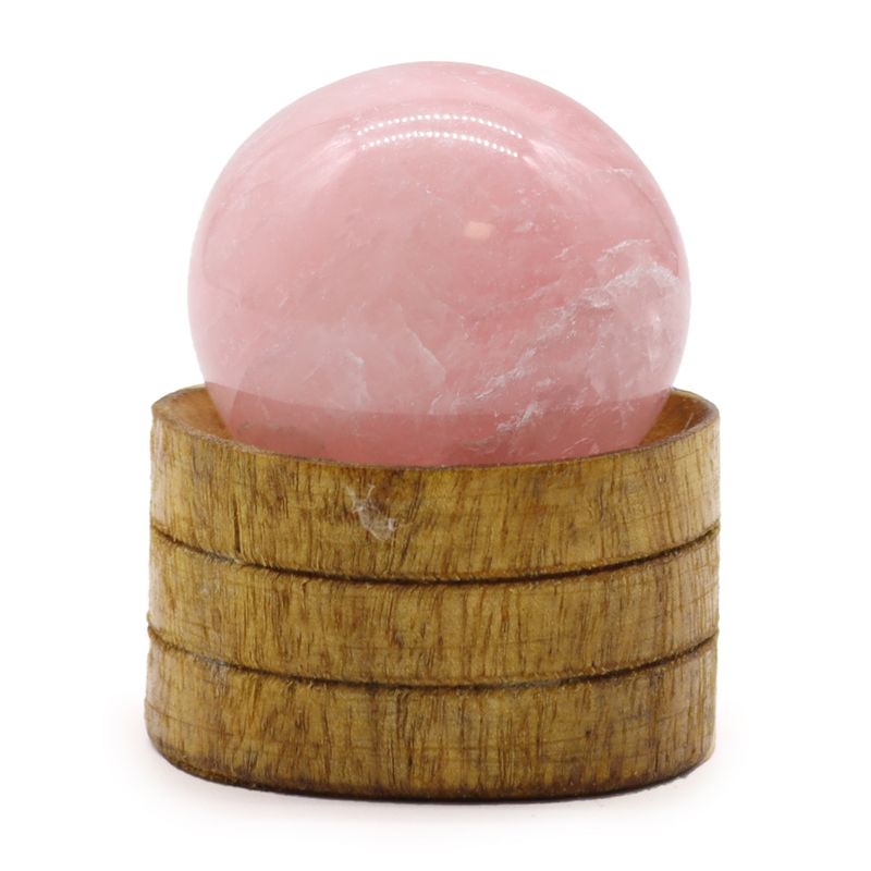 Gemstone Sphere 40mm - Rose Quartz with Stand