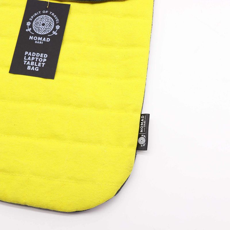 13 inch Laptop Padded Pouch - Crazy Yellow - 14oz Stonewash