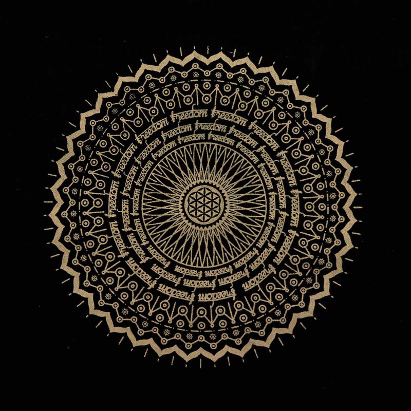 Oversized Stonewash Tote Bag 14oz - Freedom Mandala