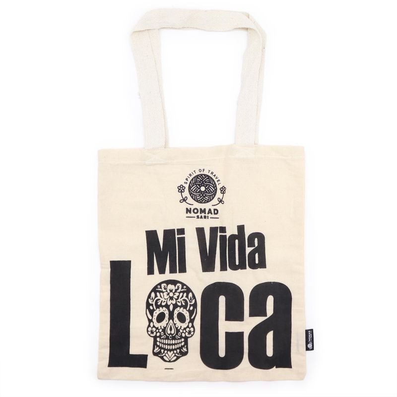 Nomad Sari Iconic Basic Tote Bag - Mi Vida Loca - Natural 4oz