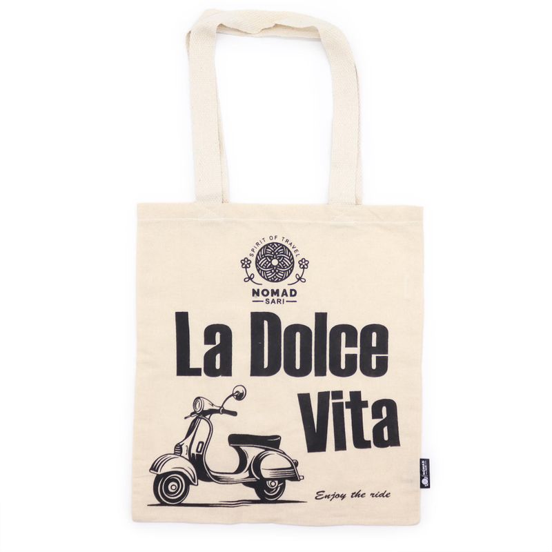 Nomad Sari Iconic Basic Tote Bag - La Dolce Vita - Natural 4oz