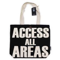 Nomad Sari Iconic Classic Tote Bag - ACCESS ALL AREAS - Black Natural 10oz
