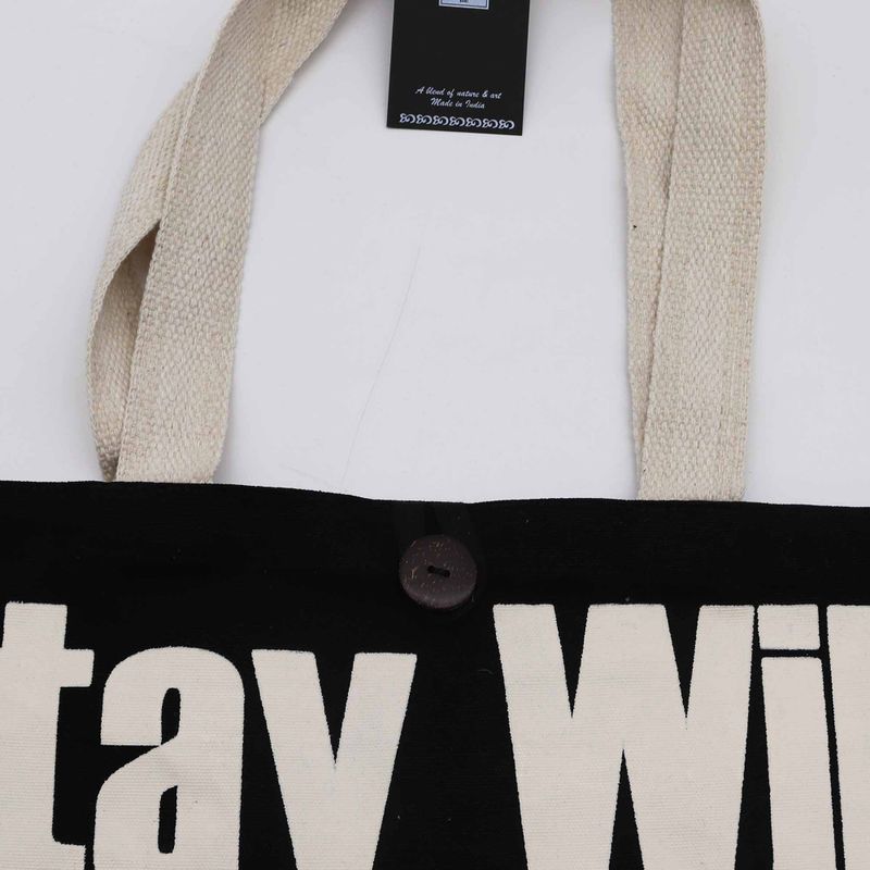 Nomad Sari Iconic Classic Tote Bag - Stay Wild, Mood Child - Black Natural 10oz
