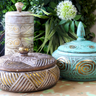 Trinket Wooden Jars