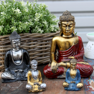 Resin Buddha Statue - Hand Painted