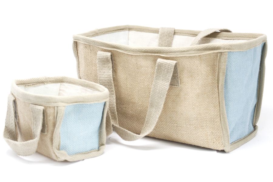 Stacking Natural Jute Shopping Baskets