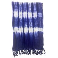 Boho Java Art Stole/Scarf - Indigo Stripes - 62x200cm