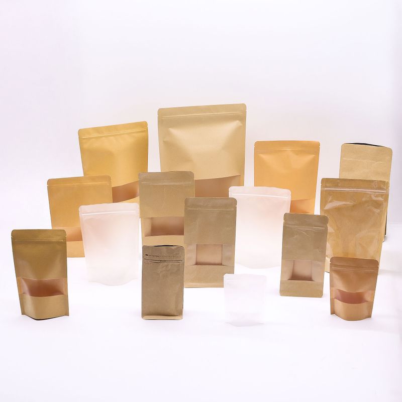 10x Kraft Window Bag 10x16 cm