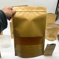 10x Kraft Window Bag 20 x 30 cm