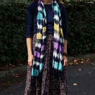 Boho Java Art Stole/Scarf - Multi Stripes - 62x200cm