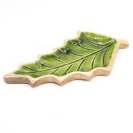 Lost in the Forrest -  Enamel Leaf Wooden Bowl - 33x17cm