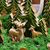 Lost in the Forrest - Two Dear in the Forrest 3D Wooden Decoration - 18x23cm