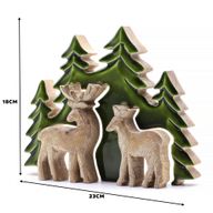 Lost in the Forrest - Two Dear in the Forrest 3D Wooden Decoration - 18x23cm