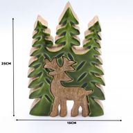 Lost in the Forrest - Stag in the Forrest 3D Wooden Decoration - 25x15cm
