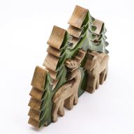 Lost in the Forrest - Two Dear in the Forrest 3D Wooden Decoration - 18x23cm