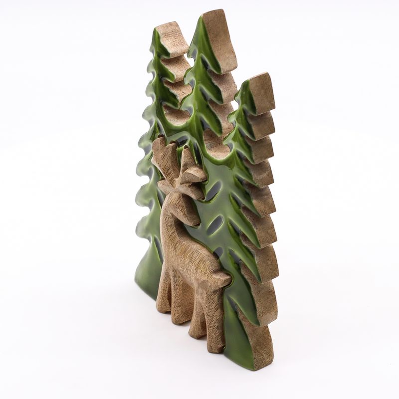Lost in the Forrest - Stag in the Forrest 3D Wooden Decoration - 25x15cm