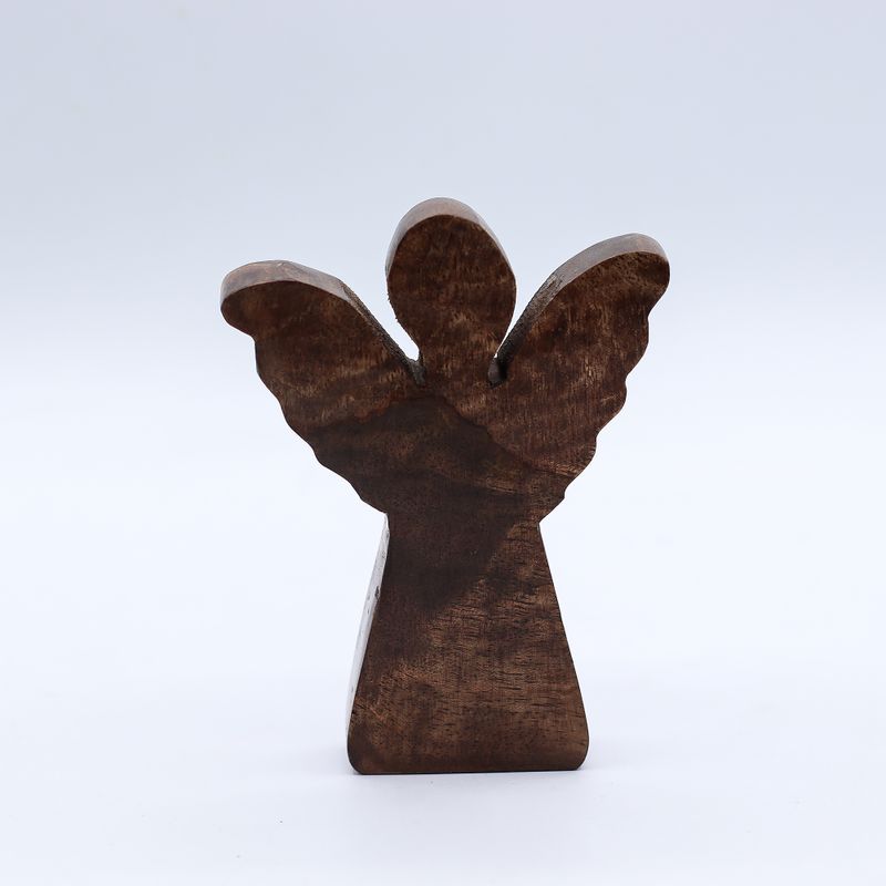 Small Mango Wood Angel - Gold Decor