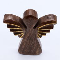 Large Mango Wood Angel - Gold Decor