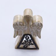 Mango Wood Angel - Whitewash with Iron Decor Cut Out