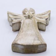 Mango Wood Angel - Whitewash with Star Cut Out