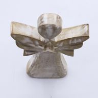 Mango Wood Angel - Whitewash with Star Cut Out