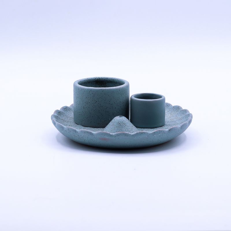 Palo Santo Stick & Smudge Holder - Lotus Flower - Blue