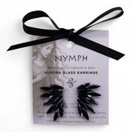 Jet Black - Vintage Glass - Faries - Earrings