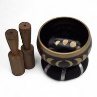 Moon Phase Singing Bowl Set- Black 10.7cm
