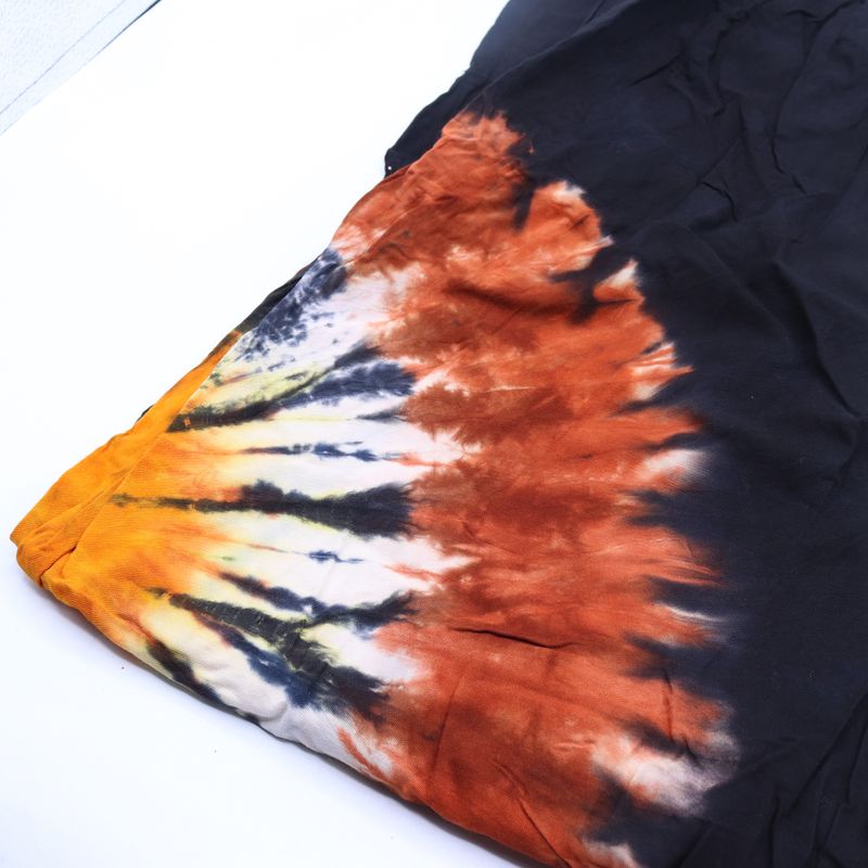 Japanese Style Lounge Pants - Black Chocolate & Orange - M