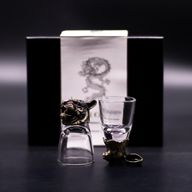 Gift Set of 6 Shot Glasses (50ml) - Wild Forest Creatures - Antique Bronze