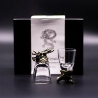 Gift Set of 6 Shot Glasses (50ml) - Wild Forest Creatures - Antique Bronze