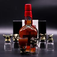 Gift Set of 6 Shot Glasses (50ml) - Wild Forest Creatures - Antique Bronze