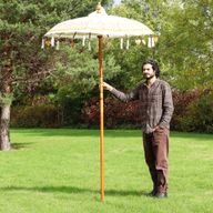 Bali Patio Parasol - Canvas - Natural Decor - 1.5m
