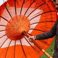 Bali Patio Parasol - Cotton - Orange Decor - 1.5m