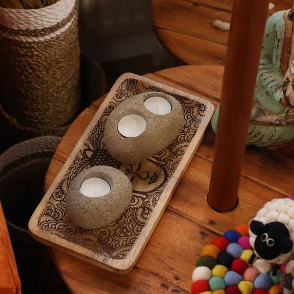 Riverside Stone Candle Holders