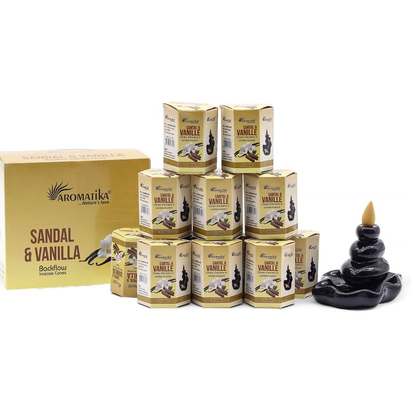 Masala Backflow Incense pack of 10 - Sandalwood & Vanilla