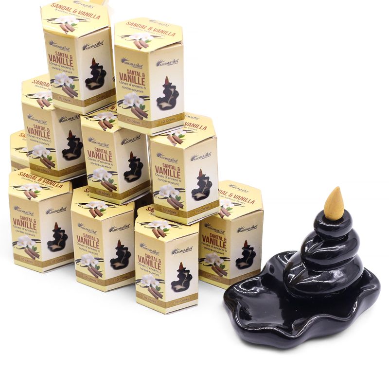 Masala Backflow Incense pack of 10 - Sandalwood & Vanilla