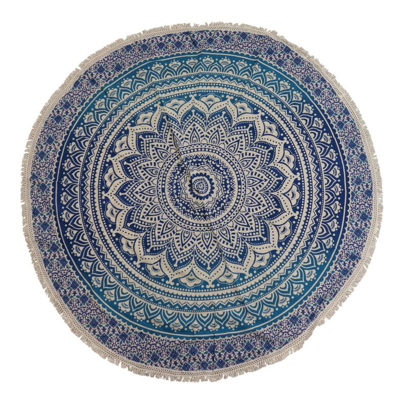 Small Mandala Roundie Cotton Art (130cm) - Classic Blue