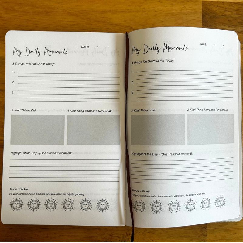 Ivory Gratitude Journal with Gold Lining - 120 pages - My Days are Full of Sun