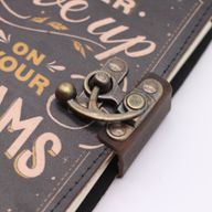 Leather Printed Notebook – Never Give Up On Your Dreams -  17.8×12.7 cm