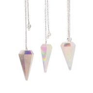 Six Sided Pendulum - Aurora Crysta Angel White - 4cm