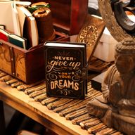Leather Printed Notebook – Never Give Up On Your Dreams -  17.8×12.7 cm