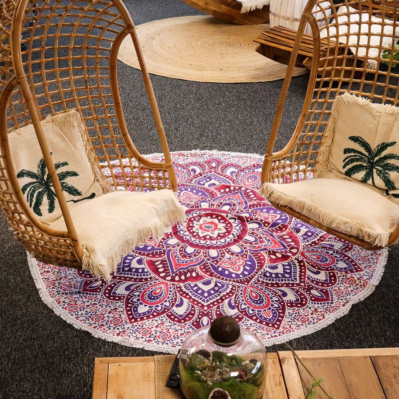 Large Mandala Roundy Art (180cm) - Pink & Purple