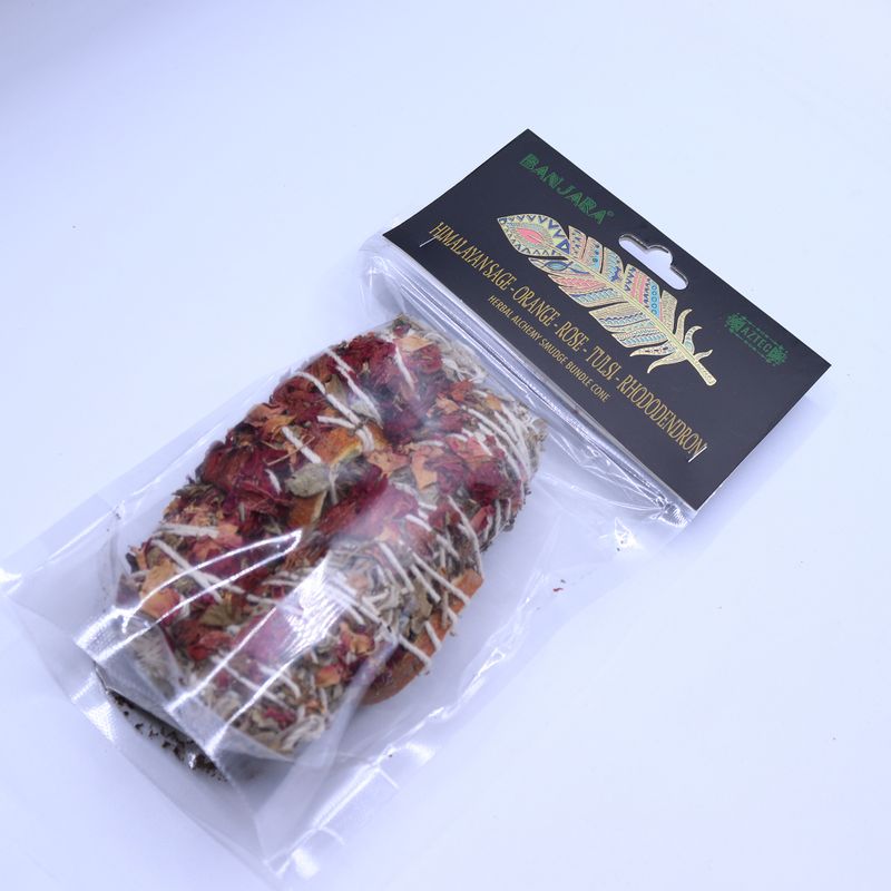 Banjara Smudge - Himalayan Sage, Orange, Rose, Tulsi, Rhododendron