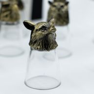 Gift Set of 12 Bottom Up Shot Glasses (25ml) - Forest & Mystical Creatures - Antique Bronze